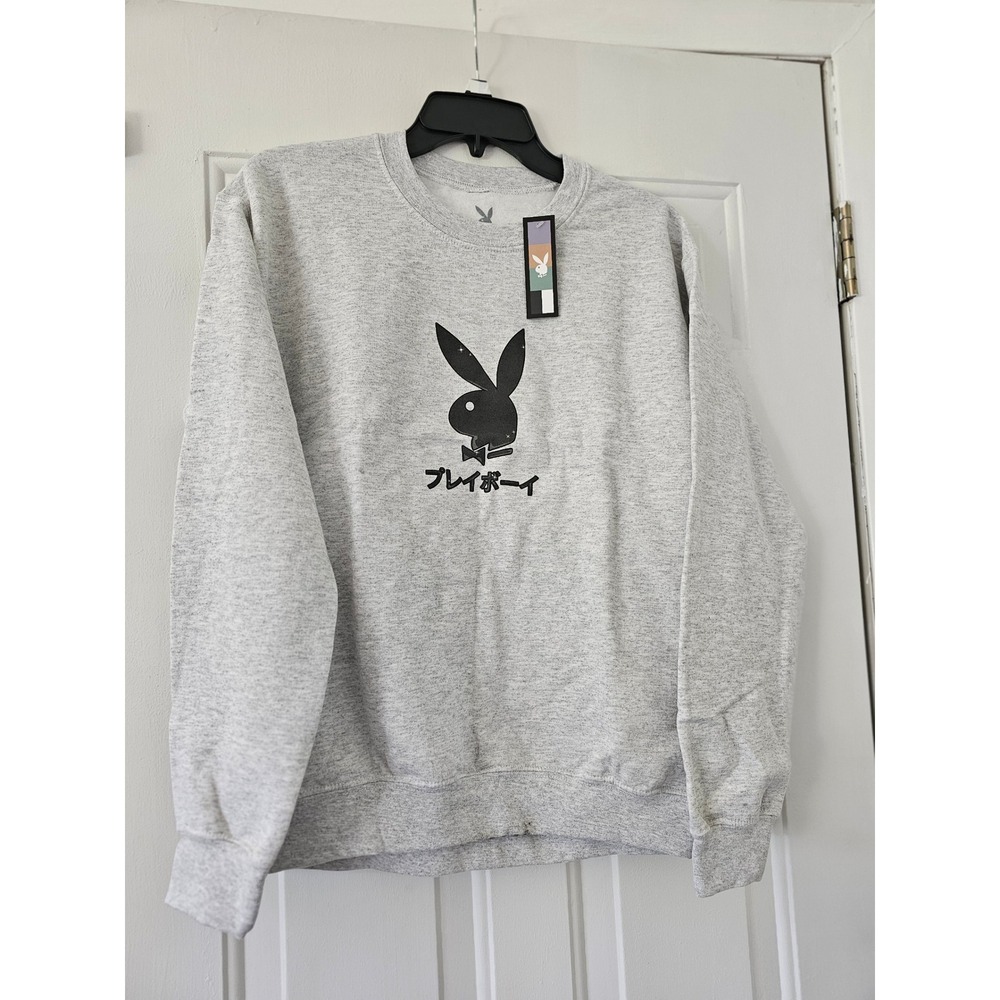 Playboy Color Bars Sweatshirt Small Gray NWT Anime Tokyo Japan Ace of Spades